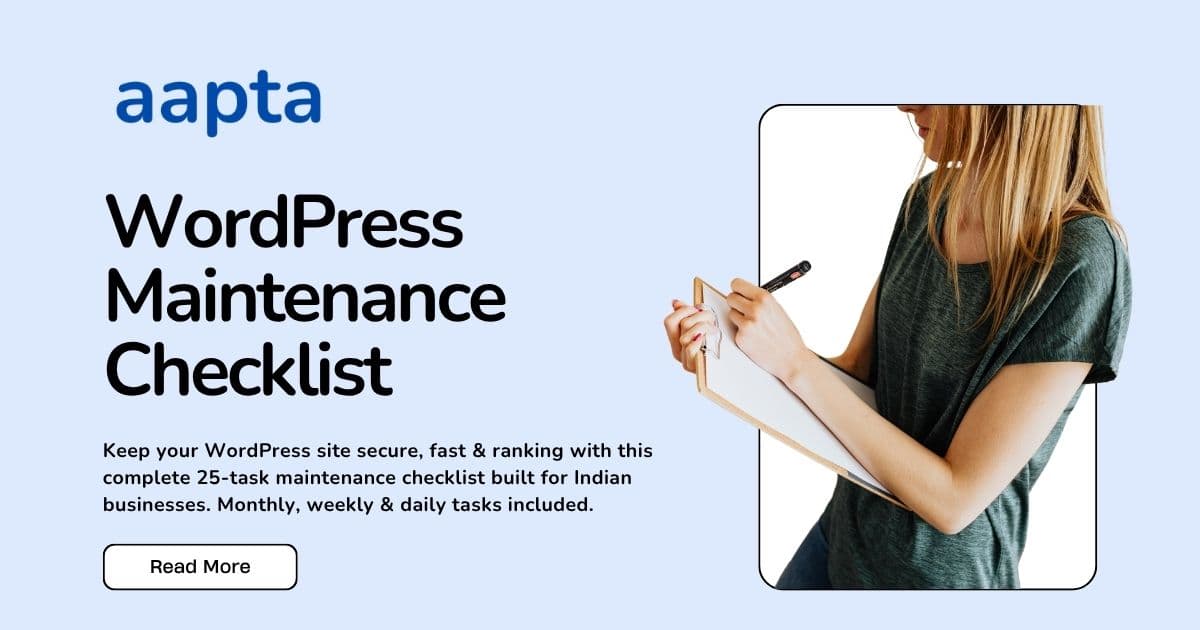 WordPress Maintenance Checklist: 25 Tasks Every Indian Business Should Do Monthly